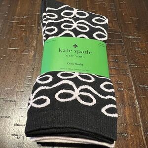 Kate Spade New York Bows Spade Black & White 3 Pack Home Crew Socks